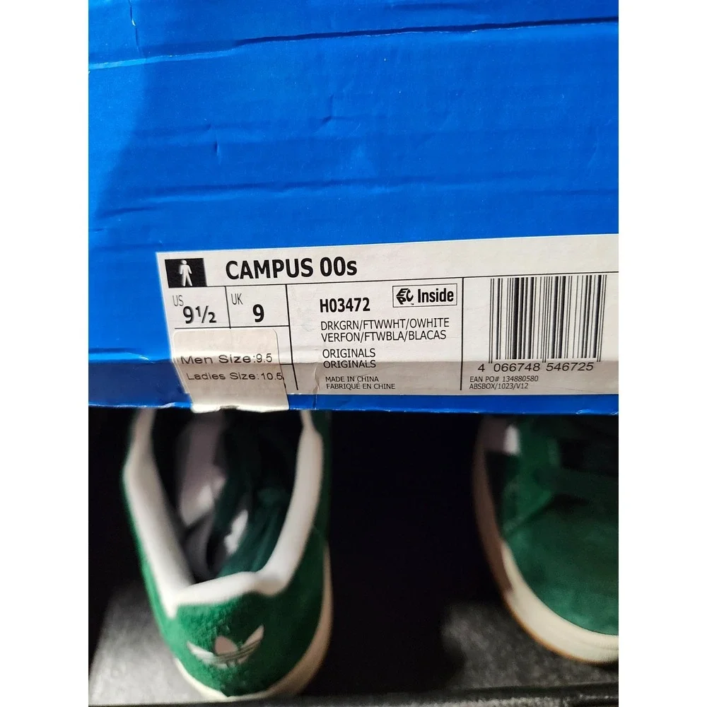 Adidas Campus 00s Originals Size 9.5 Green/cloud White Big Strings NWT - Picture 9 of 10